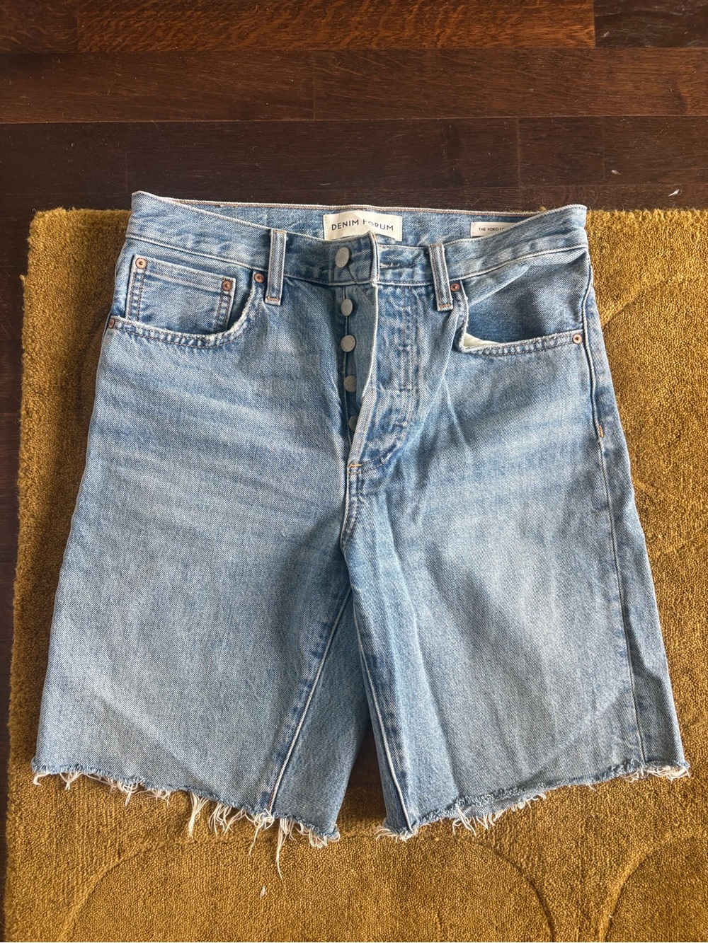 Aritzia Denim Forum Light Blue Cutoff Denim Shorts